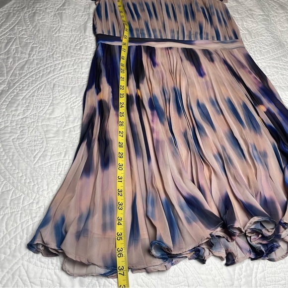 Catherine Malandrino Pleated Watercolor Print Dress – Size 8 - Picture 4 of 11